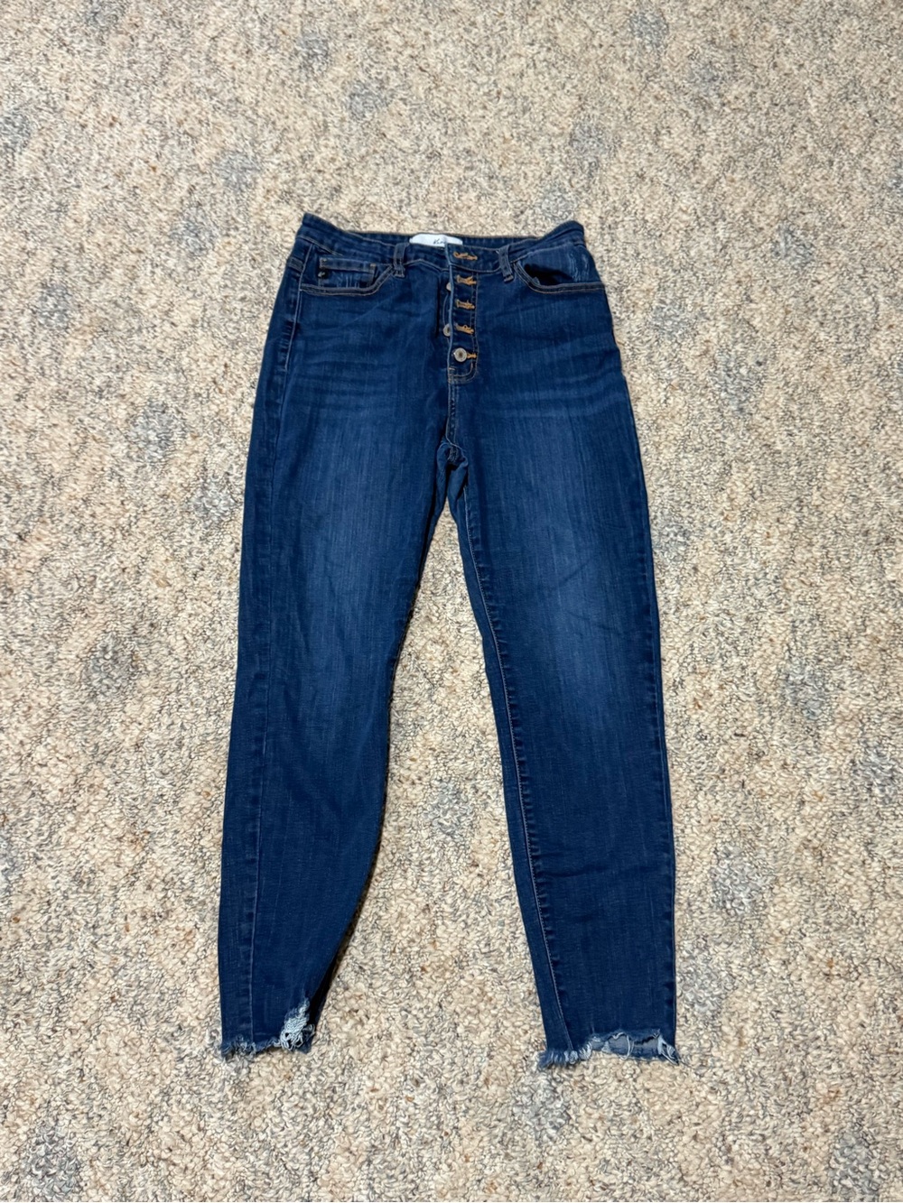 KanCan Dark Blue High-Rise Button-Fly Skinny Jeans